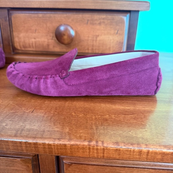 Cole Haan Evelyn driving loafer Suede leather  flats woman 5 pink / purple - Picture 2 of 9